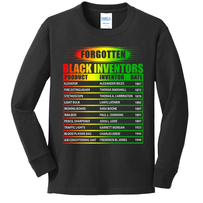 History Of Forgotten Black Inventors Black History Month Kids Long Sleeve Shirt