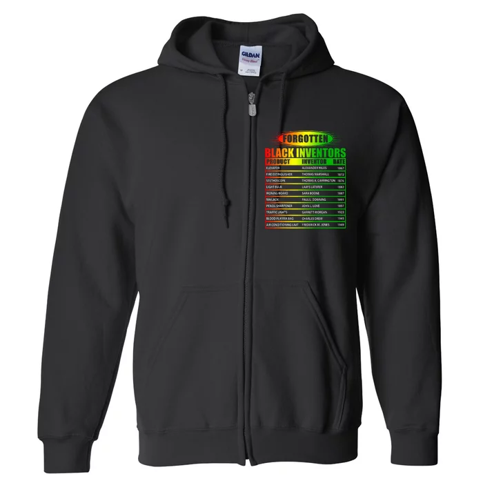 History Of Forgotten Black Inventors Black History Month Full Zip Hoodie