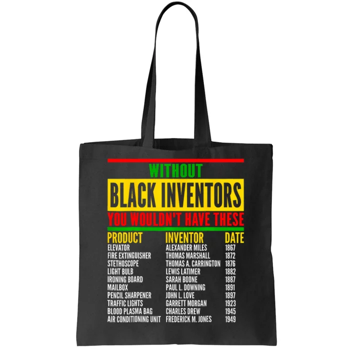 History Of Forgotten Black Inventors Black History Month Tote Bag