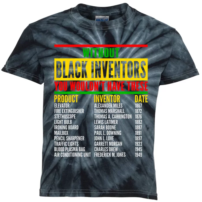 History Of Forgotten Black Inventors Black History Month Kids Tie-Dye T-Shirt