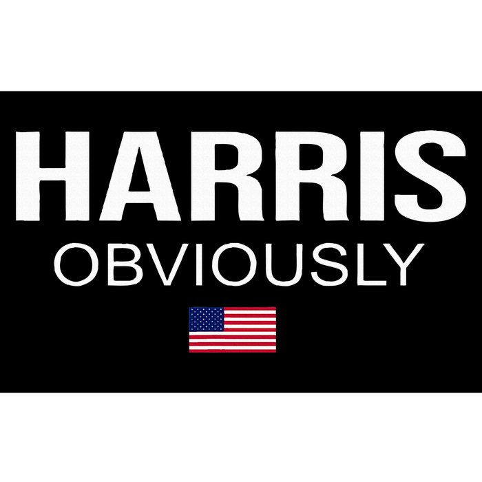 Harris Obviously For President 2024 Kamala American Flag Bumper Sticker