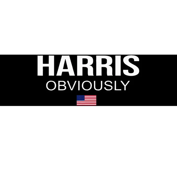 Harris Obviously For President 2024 Kamala American Flag Bumper Sticker