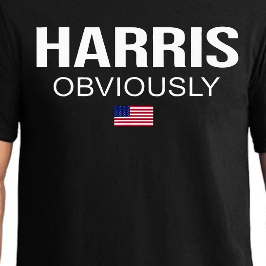 Harris Obviously For President 2024 Kamala American Flag Pajama Set