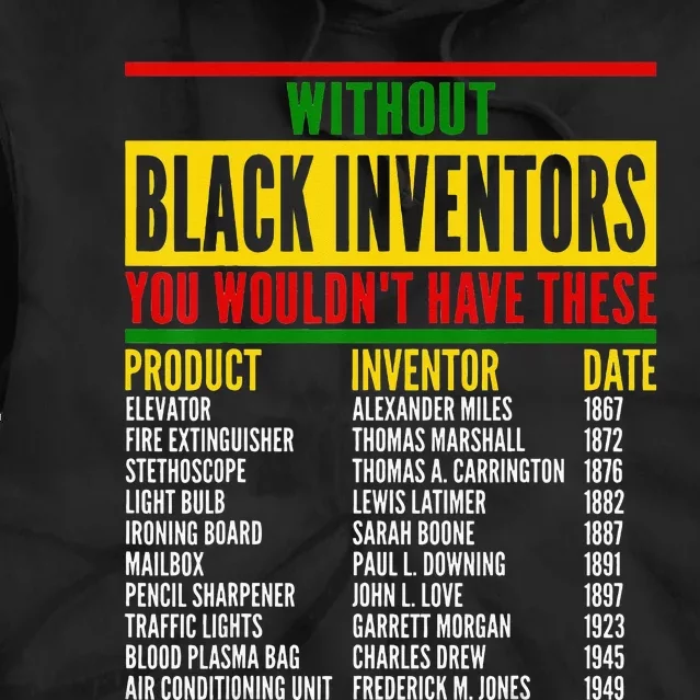 History Of Forgotten Black Inventors Black History Month Tie Dye Hoodie