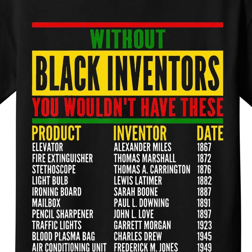 History Of Forgotten Black Inventors Black History Month Kids T-Shirt