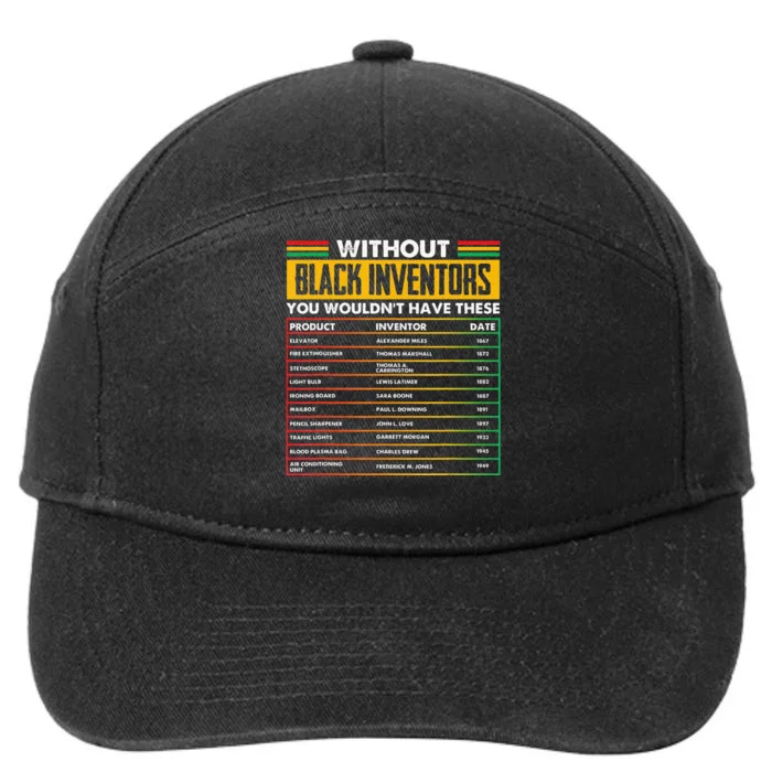 History Of Forgotten Black Inventors Black History Month 7-Panel Snapback Hat