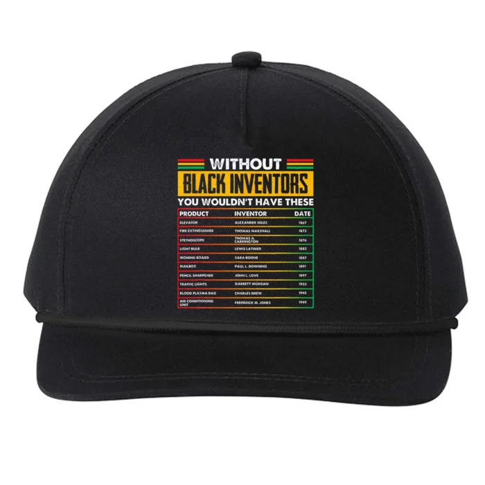 History Of Forgotten Black Inventors Black History Month Snapback Five-Panel Rope Hat