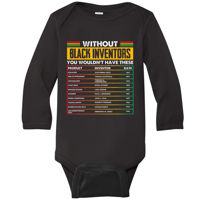 History Of Forgotten Black Inventors Black History Month Baby Long Sleeve Bodysuit