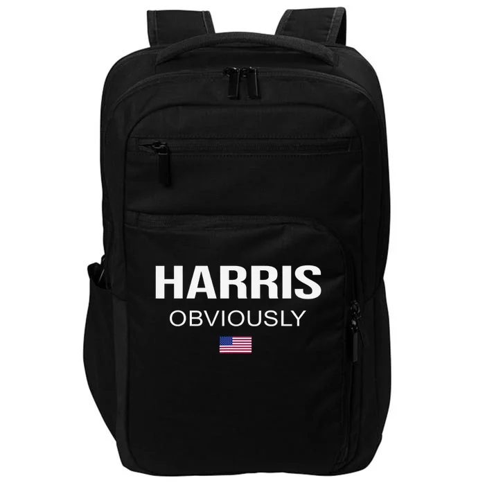 Harris Obviously For President 2024 Kamala American Flag Impact Tech Backpack