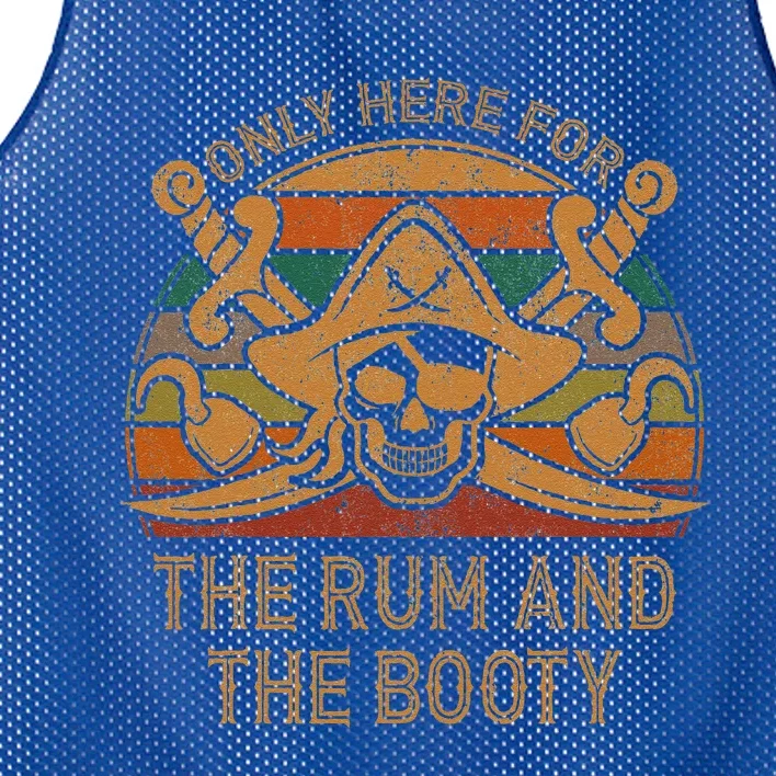 Here Only For The Rum And The Booty Pirate Gift Halloween Mesh Reversible Basketball Jersey Tank