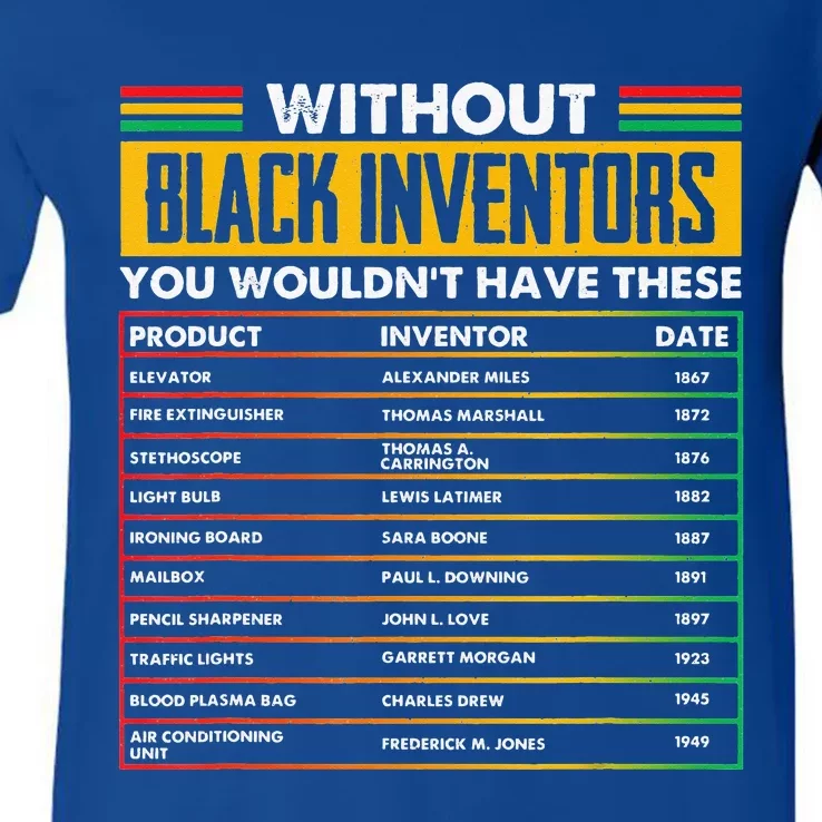 History Of Forgotten Black Inventors BHM V-Neck T-Shirt