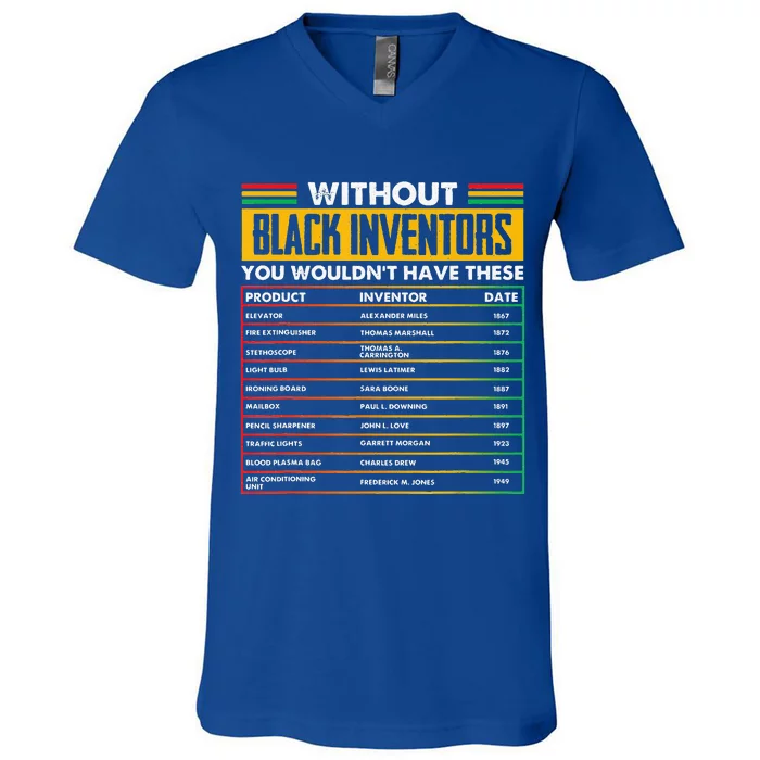 History Of Forgotten Black Inventors BHM V-Neck T-Shirt