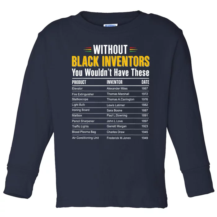 History Of Forgotten Black Inventors Black History Month Toddler Long Sleeve Shirt