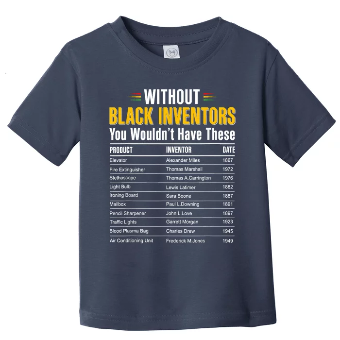 History Of Forgotten Black Inventors Black History Month Toddler T-Shirt