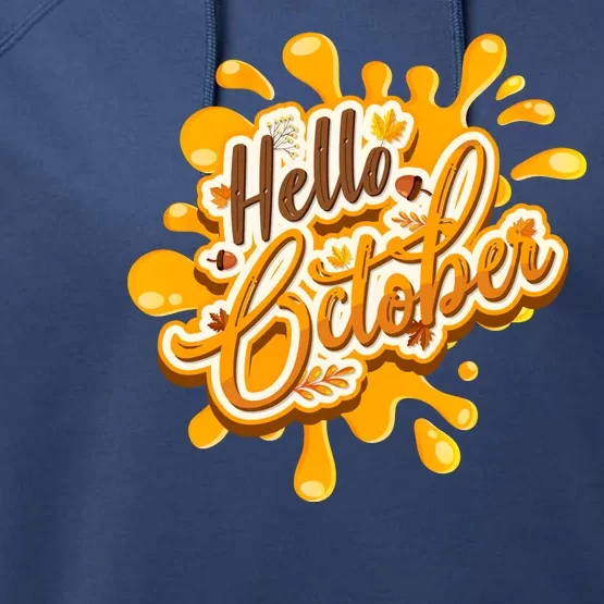 Hello October Fun Fall Performance Fleece Hoodie