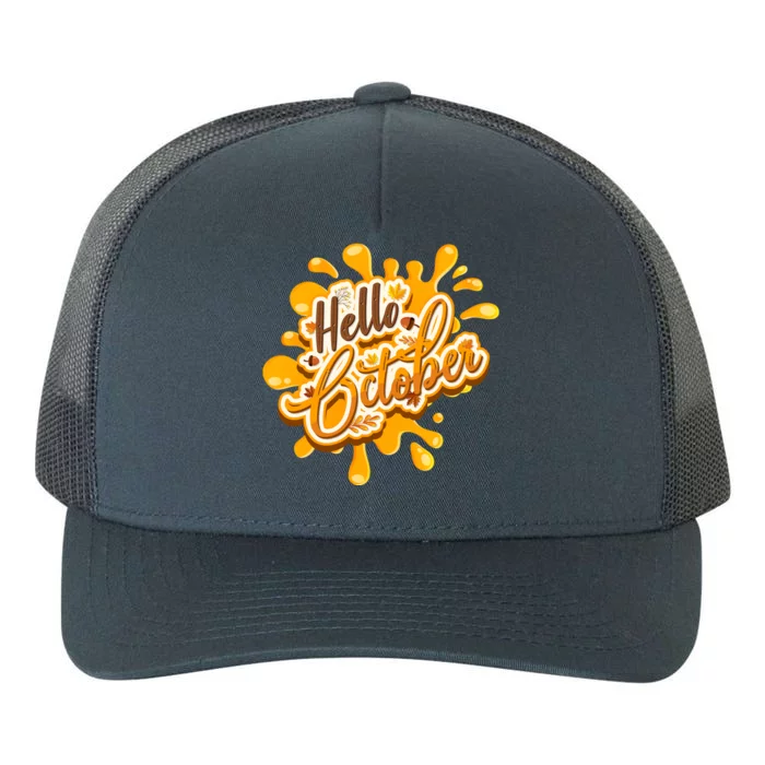 Hello October Fun Fall Yupoong Adult 5-Panel Trucker Hat