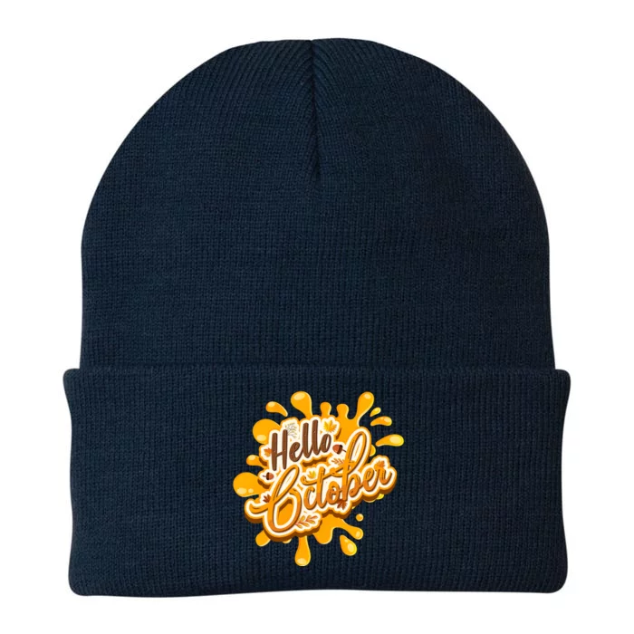 Hello October Fun Fall Knit Cap Winter Beanie