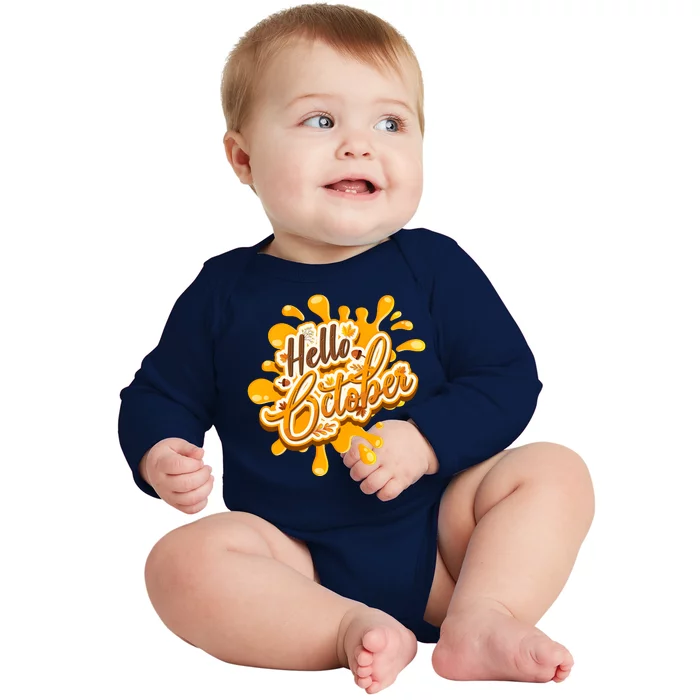 Hello October Fun Fall Baby Long Sleeve Bodysuit