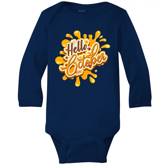 Hello October Fun Fall Baby Long Sleeve Bodysuit