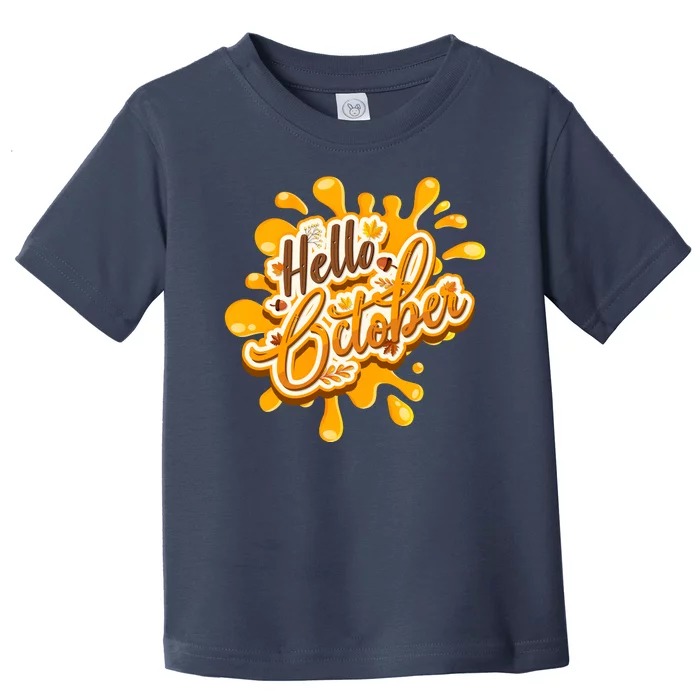 Hello October Fun Fall Toddler T-Shirt