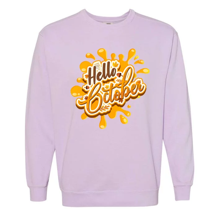 Hello October Fun Fall Garment-Dyed Sweatshirt