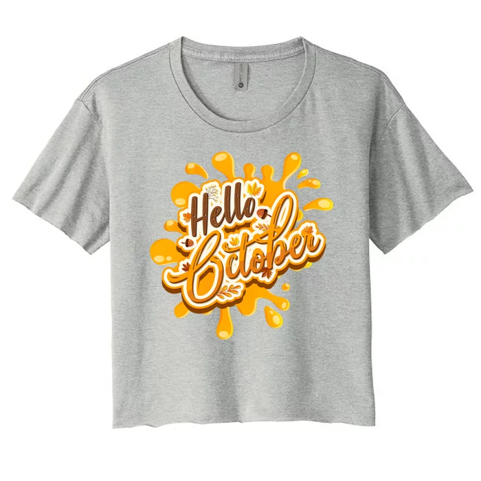 Hello October Fun Fall Women's Crop Top Tee