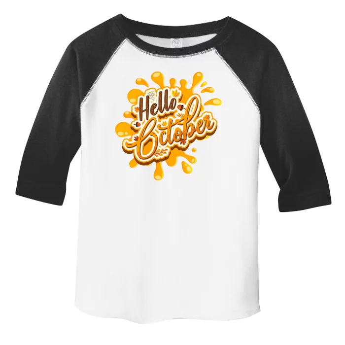 Hello October Fun Fall Toddler Fine Jersey T-Shirt