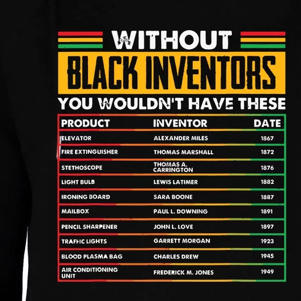 History Of Forgotten Black Inventors Black History Month Womens Funnel Neck Pullover Hood