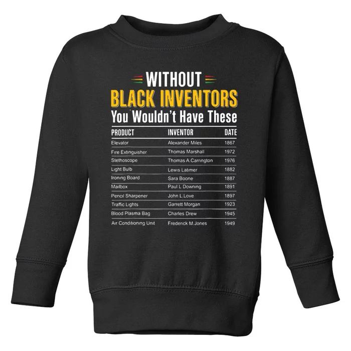 History Of Forgotten Black Inventors Black History Month Toddler Sweatshirt