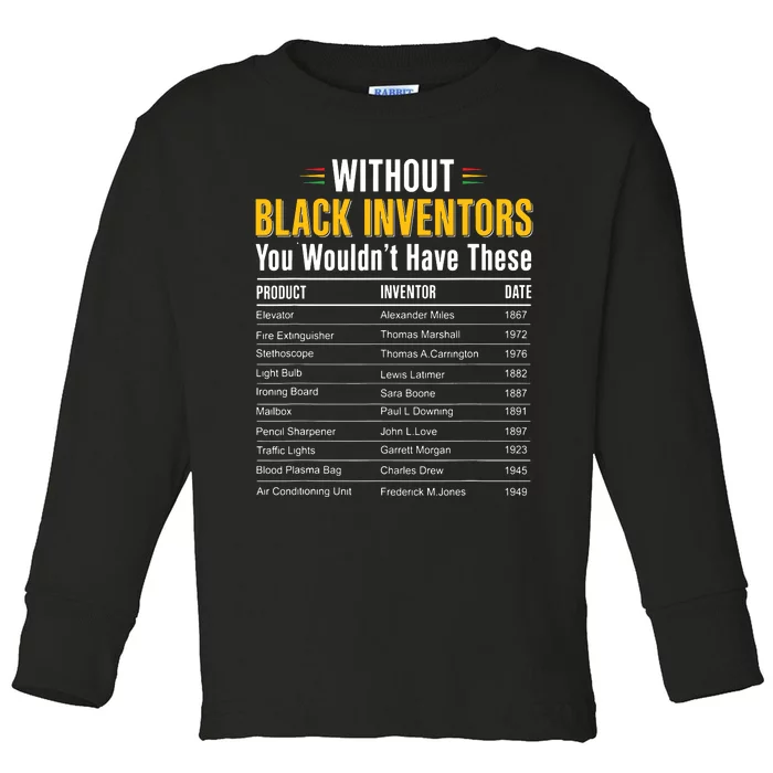 History Of Forgotten Black Inventors Black History Month Toddler Long Sleeve Shirt