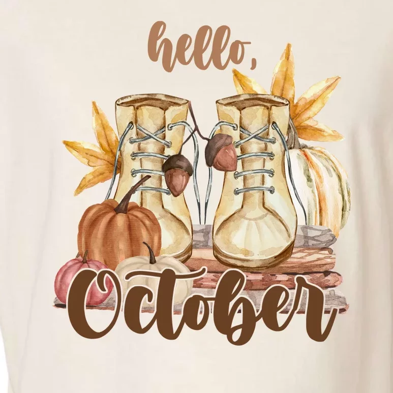 Hello October Fall Lover Garment-Dyed Women's Muscle Tee