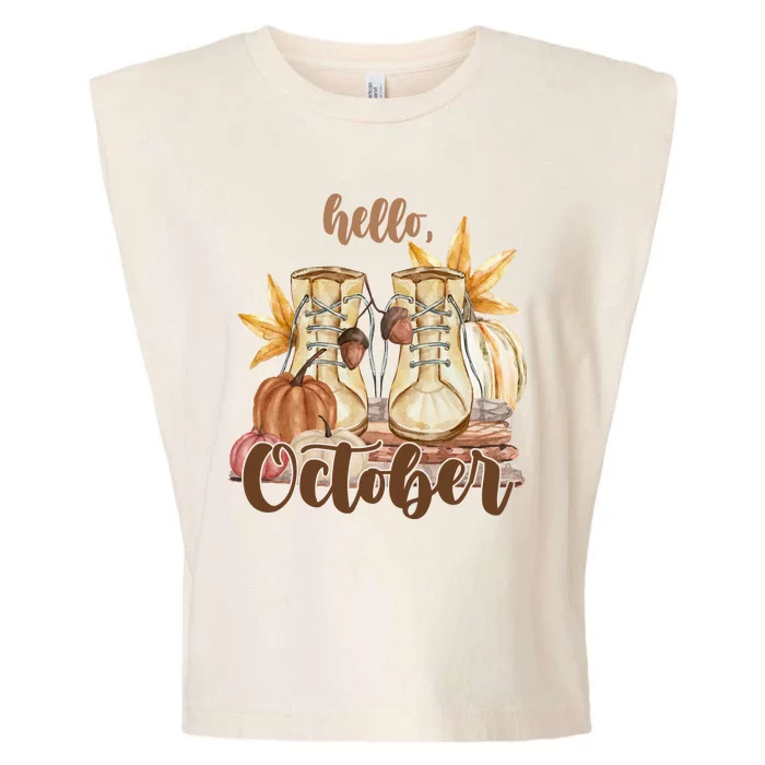 Hello October Fall Lover Garment-Dyed Women's Muscle Tee