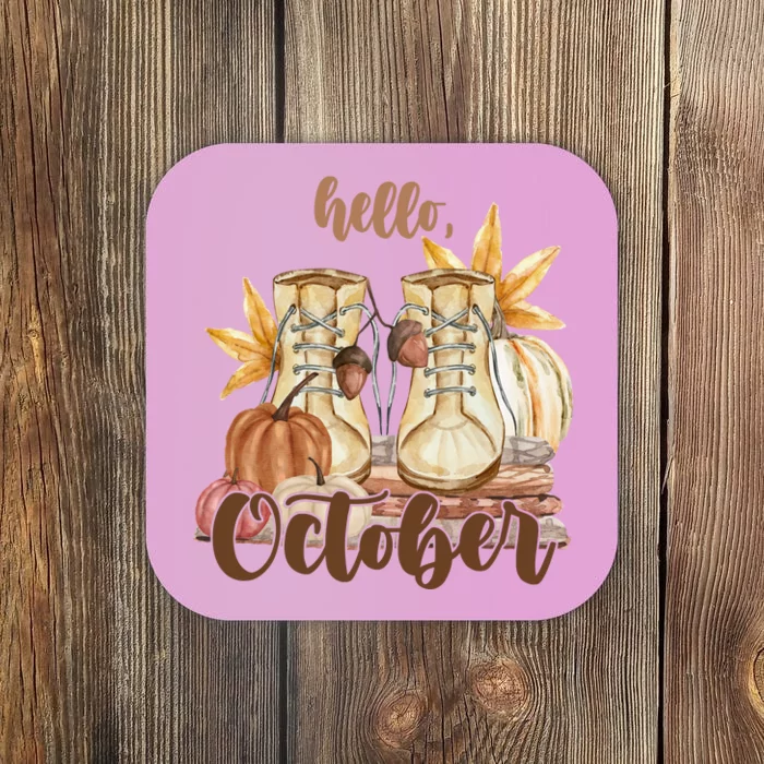 Hello October Fall Lover Coaster