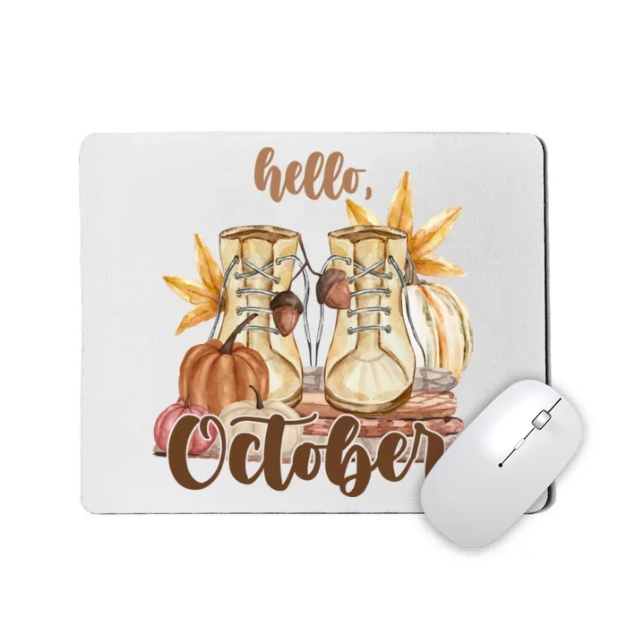 Hello October Fall Lover Mousepad