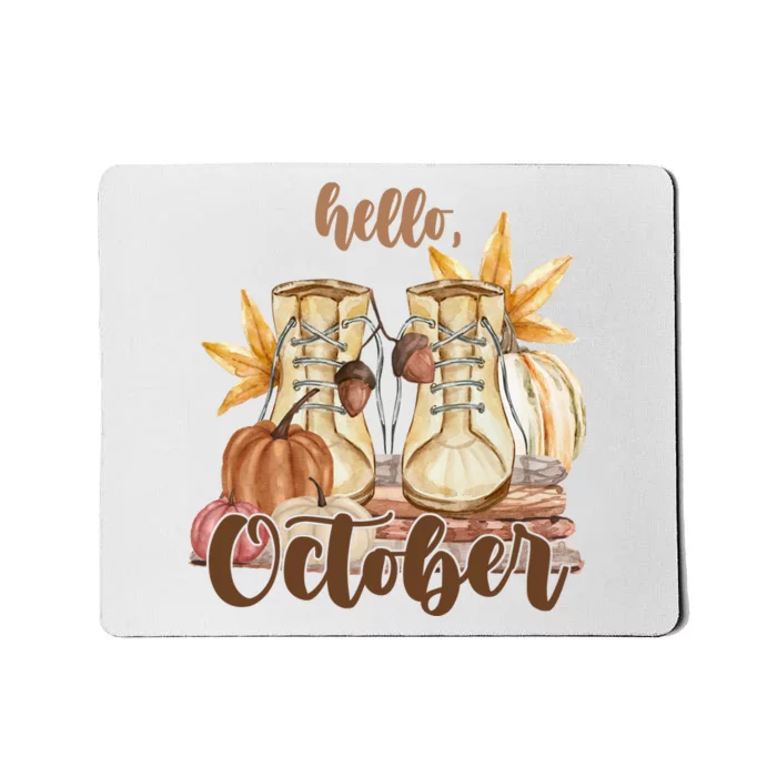 Hello October Fall Lover Mousepad