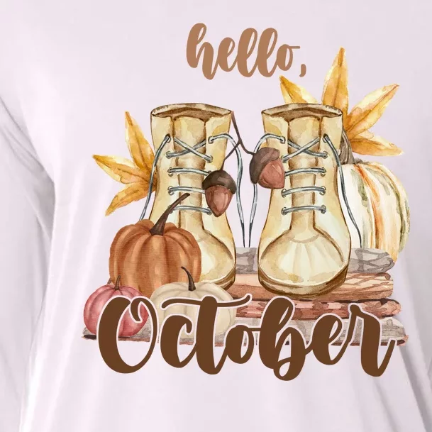 Hello October Fall Lover Cooling Performance Long Sleeve Crew