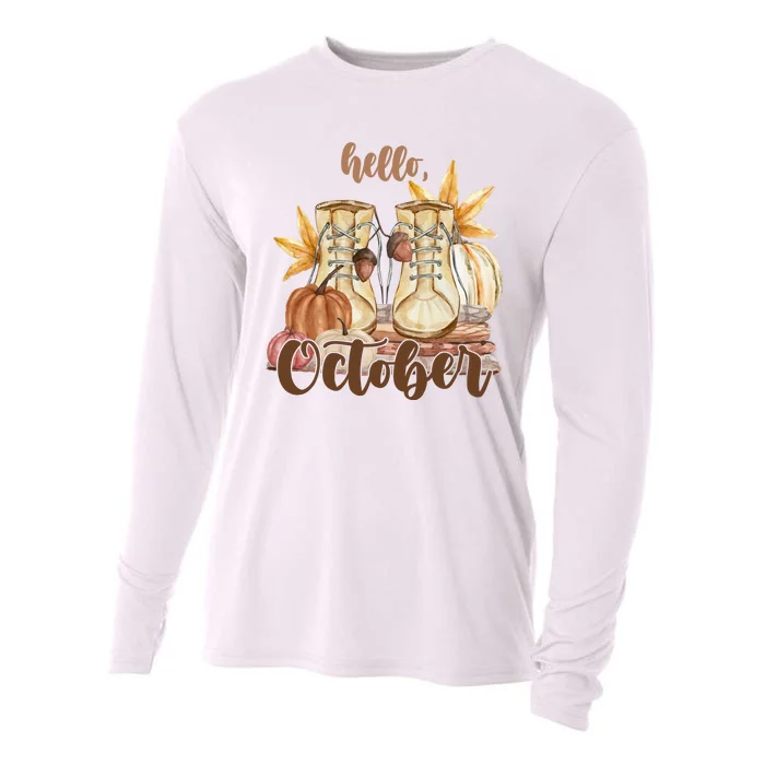 Hello October Fall Lover Cooling Performance Long Sleeve Crew