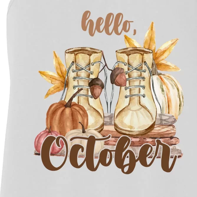 Hello October Fall Lover Women's Racerback Tank