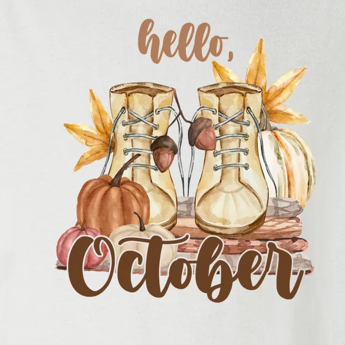 Hello October Fall Lover Toddler Long Sleeve Shirt