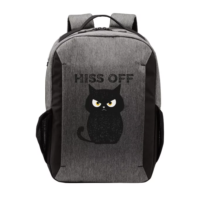 Hiss Off Funny Black Cat Hiss Off Meow Cat Vector Backpack