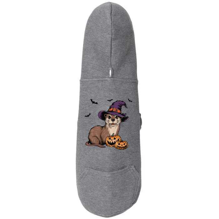 Halloween Otter Funny Witch Otter Doggie 3-End Fleece Hoodie