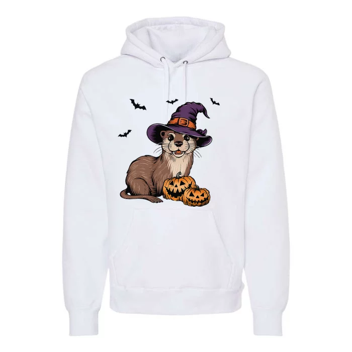 Halloween Otter Funny Witch Otter Premium Hoodie