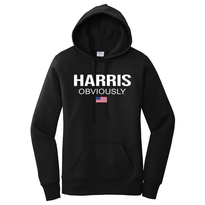 Harris Obviously For President 2024 Karmala American Flag Women's Pullover Hoodie