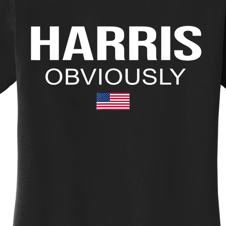 Harris Obviously For President 2024 Karmala American Flag Women's T-Shirt