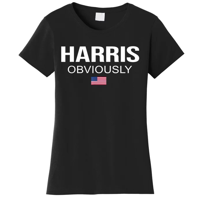 Harris Obviously For President 2024 Karmala American Flag Women's T-Shirt