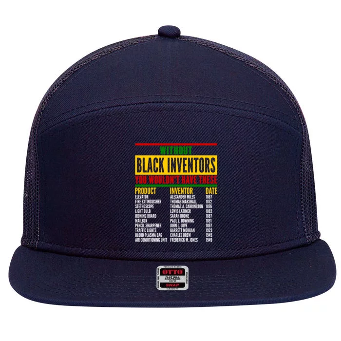 History Of Forgotten Black Inventors Black History Month Meaningful Gift 7 Panel Mesh Trucker Snapback Hat