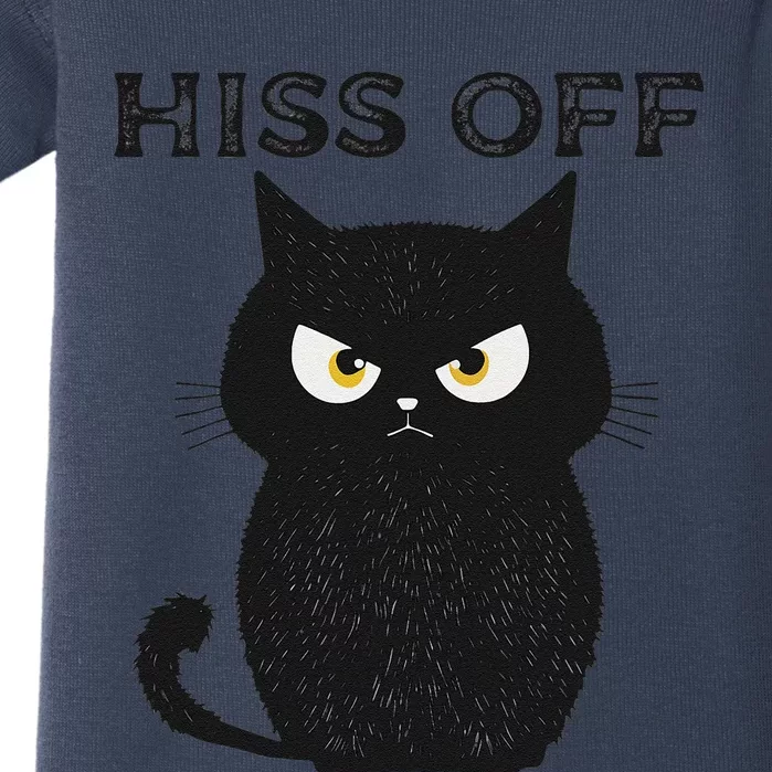 Hiss Off Funny Black Cat Hiss Off Meow Cat Baby Bodysuit