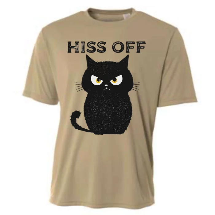 Hiss Off Funny Black Cat Hiss Off Meow Cat Cooling Performance Crew T-Shirt