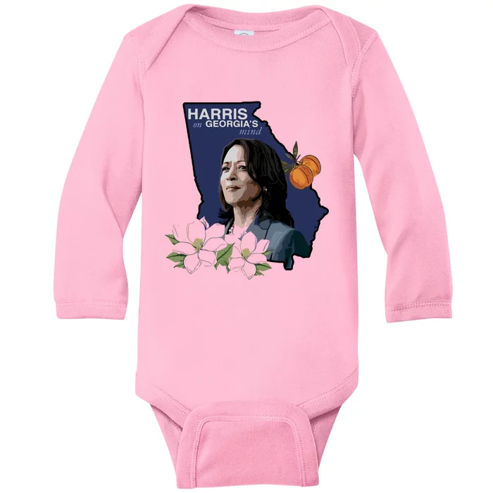 Harris On GeorgiaS Mind 2024 Baby Long Sleeve Bodysuit