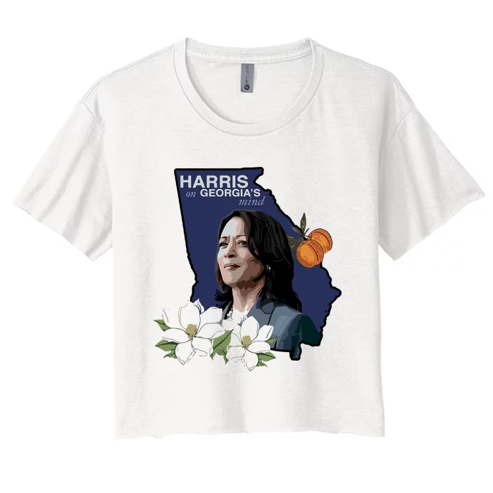 Harris On GeorgiaS Mind 2024 Women's Crop Top Tee